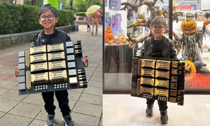 Cậu bé hóa trang Halloween thành Jensen Huang gây sốt Cậu bé hóa trang Halloween thành Jensen Huang gây sốt
